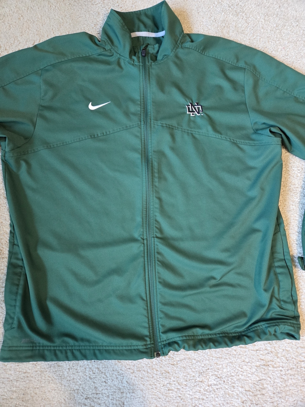 University of Notre Dame Nike Men’s Full-Zip Dri-Fit Athletic Jacket Size XL